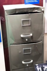 filing cabinet forcefully opened